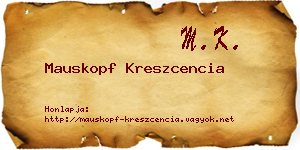 Mauskopf Kreszcencia névjegykártya